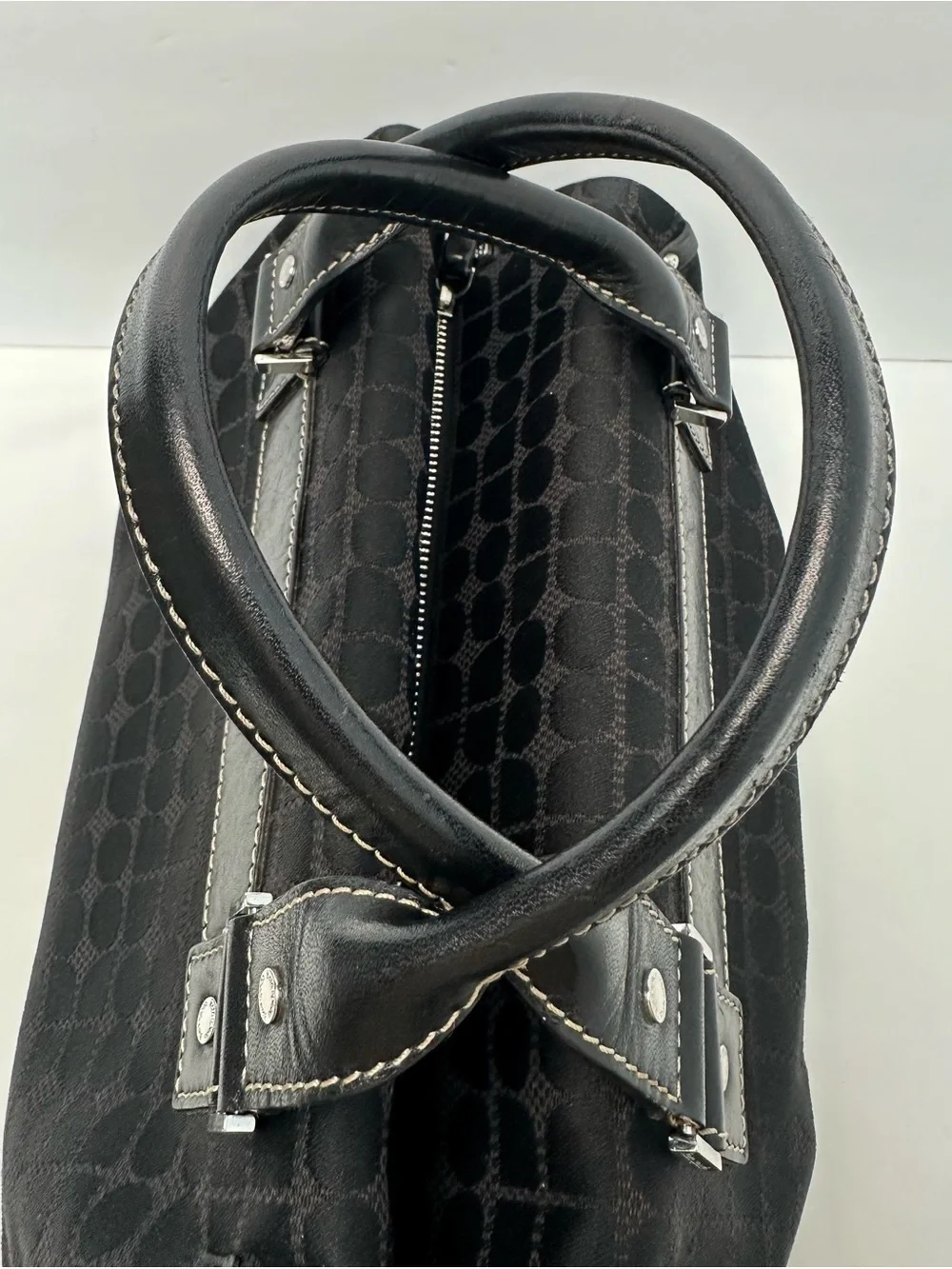 kate spade Black Shoulder Bag with Subtle Jacquard Pattern